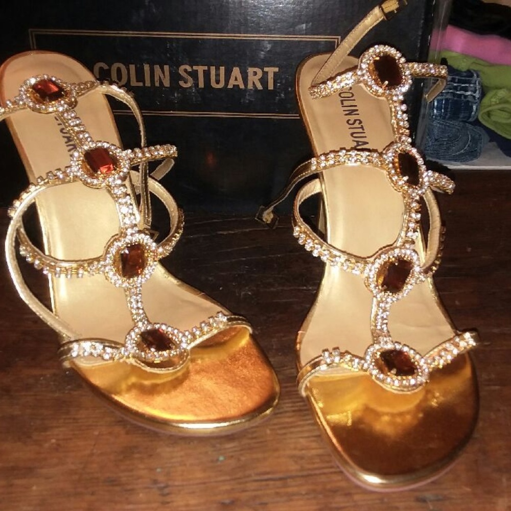Colin Stuart Gold Gladiator heels